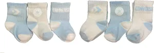 Converse Infant Toddler Socks 6 Pack (Blue(MC0012-C1A)/White, 3-4.5(3C-7C Toddler Shoe))