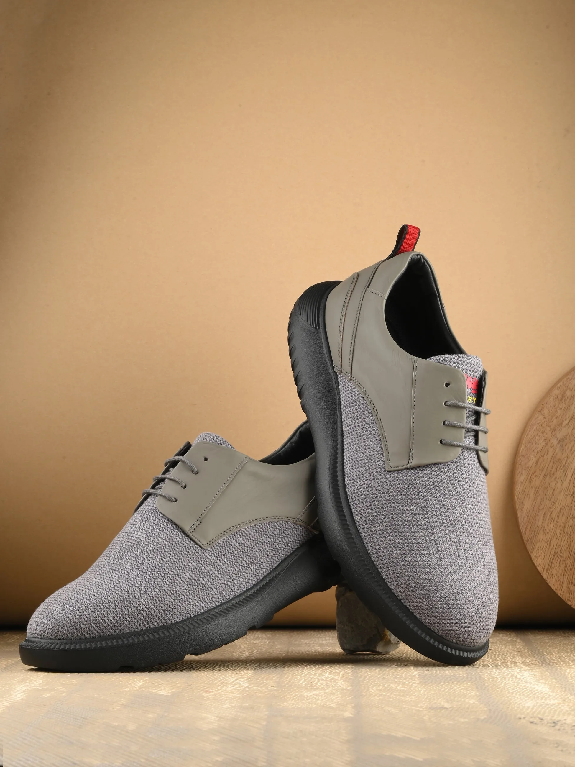 Hitz Men's Grey Casual Lace Up Shoes